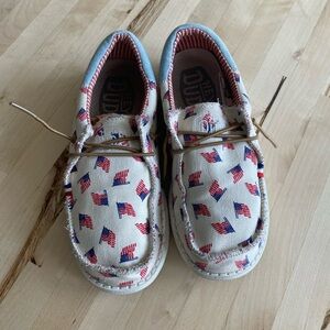 Hey Dude Wally Americana Flag Patriotic Youth 3 July 4th Boys Girls USA Slip On